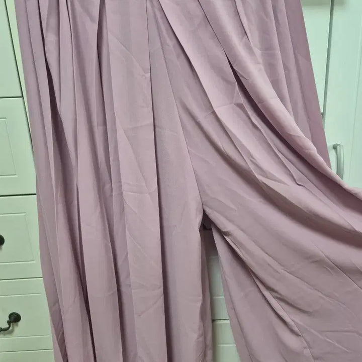 [BUNJANG] JOLI Pink Pleated Wide Pants Skirt / 핑크 플리츠 롱 스커트