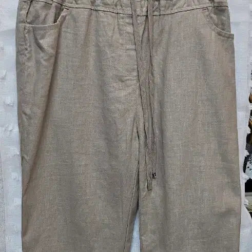 [BUNJANG] Marine Linen 7-Quarter Pants Beige Women&