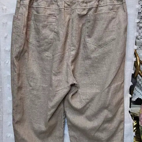 [BUNJANG] Marine Linen 7-Quarter Pants Beige Women&
