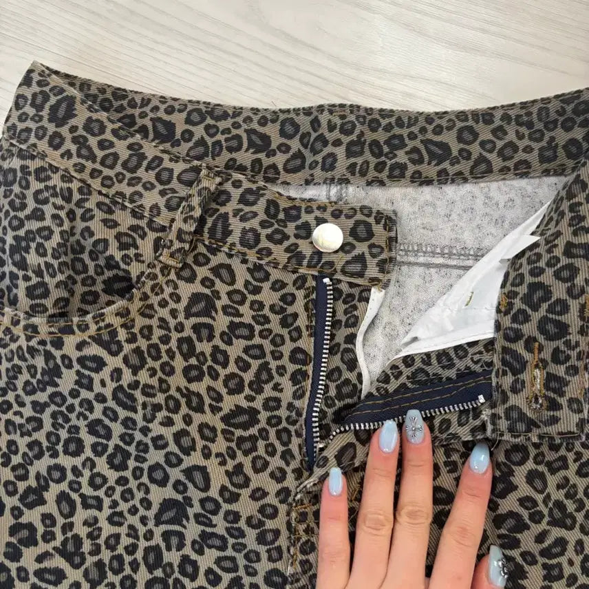 [BUNJANG] Leopard Print Wide Leg Pants / 호피 와이드 팬츠