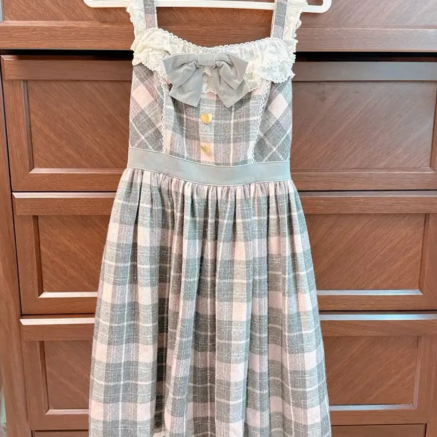 [BUNJANG] Angelic Pretty Omekashi Bear Check JSK / 엔젤릭프리티 로리타 오메카시 베어 체크 jsk