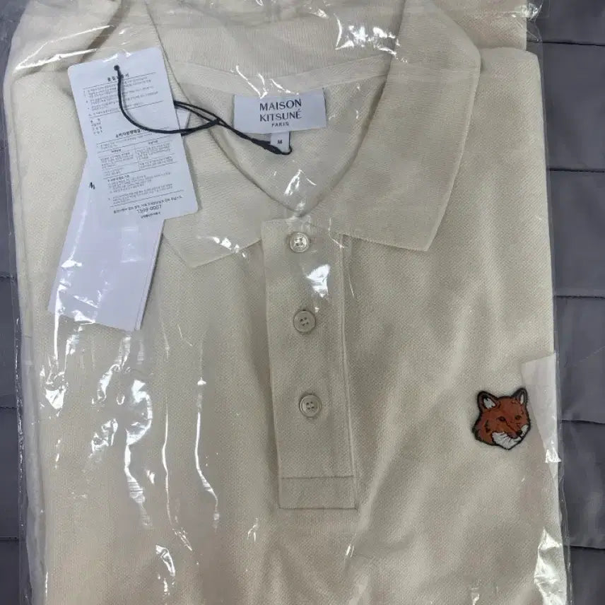 [BUNJANG] Maison Kitsuné Fox Patch Polo Shirt Ivory M / 메종키츠네 폭스 패치 카라티 M 아이보리