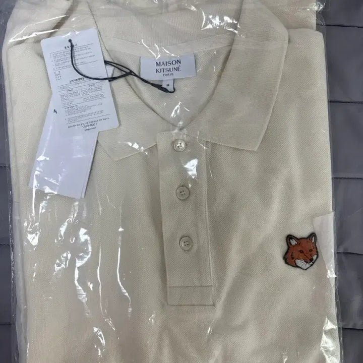 [BUNJANG] Maison Kitsuné Fox Patch Polo Shirt Ivory M / 메종키츠네 폭스 패치 카라티 M 아이보리