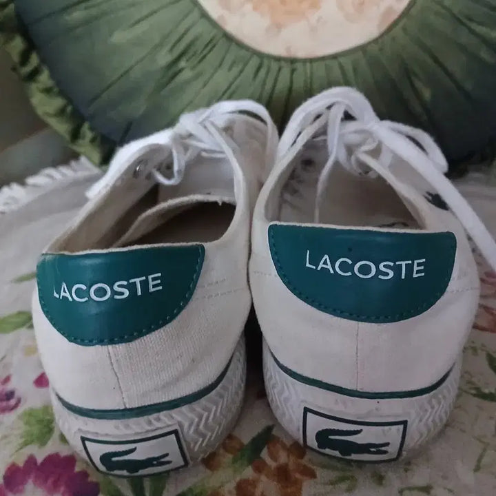 [BUNJANG] Lacoste White Canvas Sneakers US 5 / 라코스테 흰색 스니커즈 캔버스화 USA5.225