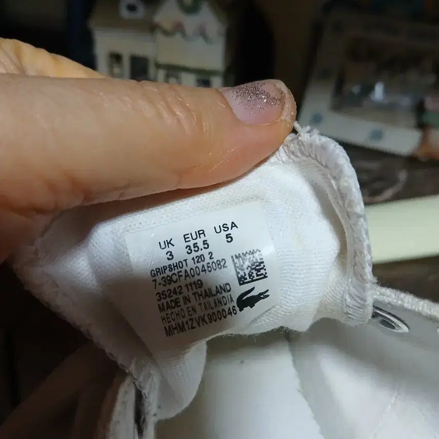 [BUNJANG] Lacoste White Canvas Sneakers US 5 / 라코스테 흰색 스니커즈 캔버스화 USA5.225
