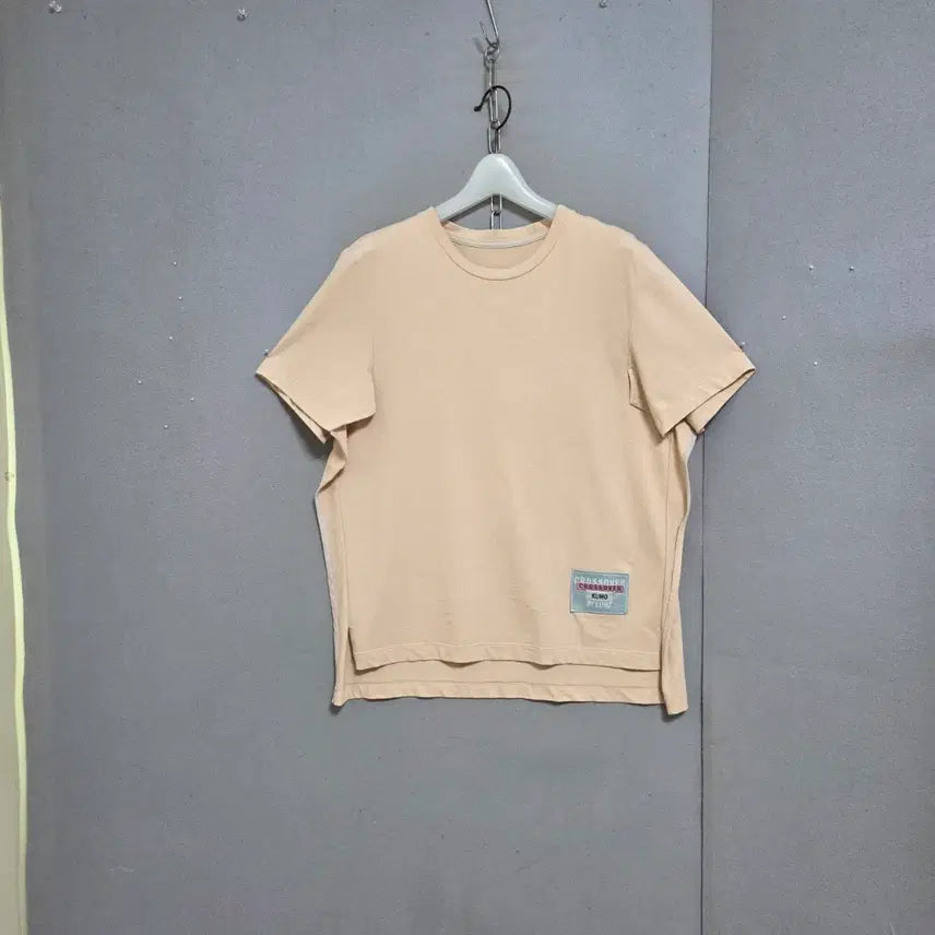 [BUNJANG] KUHO S/S Beige Cotton T-Shirt / 구호 소매라인특이한 티셔츠 S   n5218