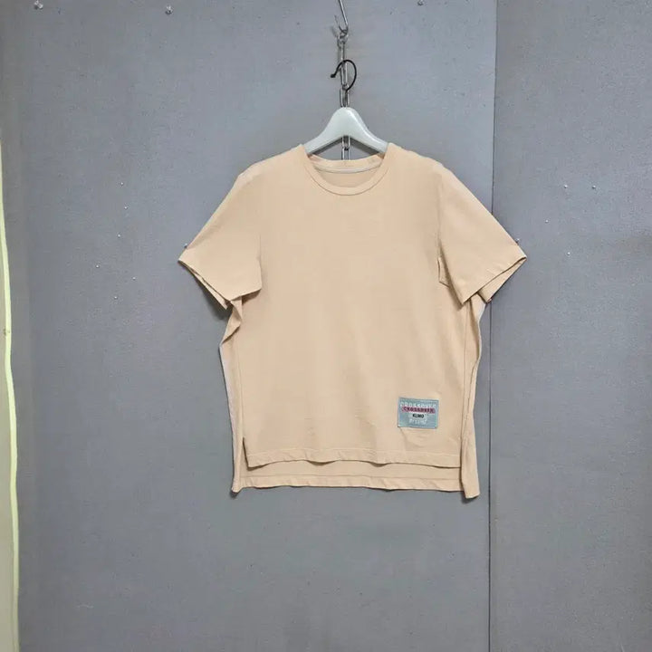 [BUNJANG] KUHO S/S Beige Cotton T-Shirt / 구호 소매라인특이한 티셔츠 S   n5218