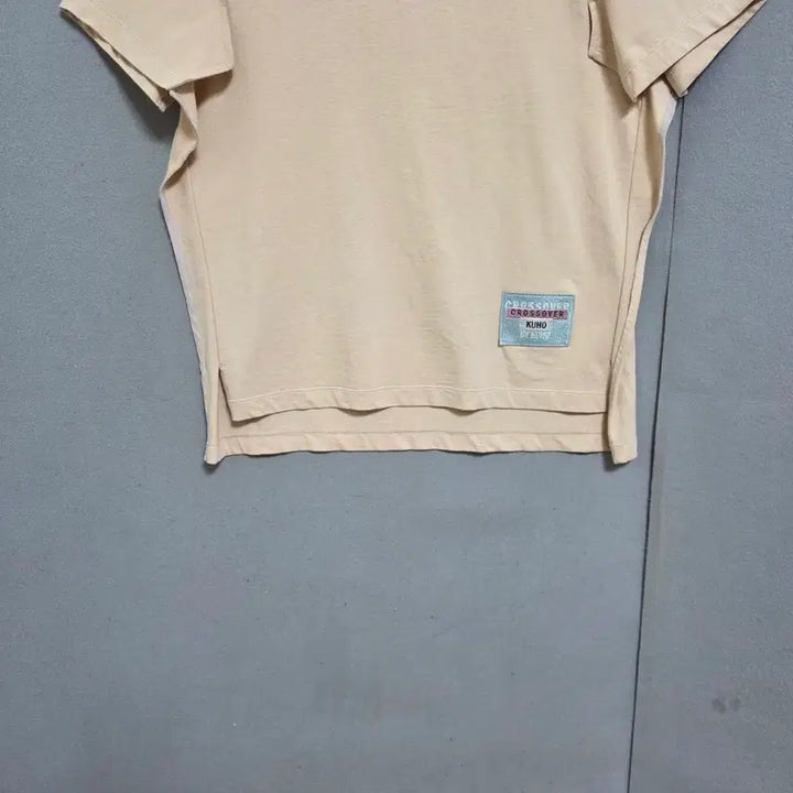 [BUNJANG] KUHO S/S Beige Cotton T-Shirt / 구호 소매라인특이한 티셔츠 S   n5218