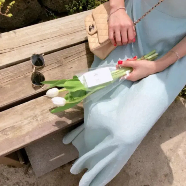 [BUNJANG] Mint Sleeveless Long Dress / 민소매 롱 원피스