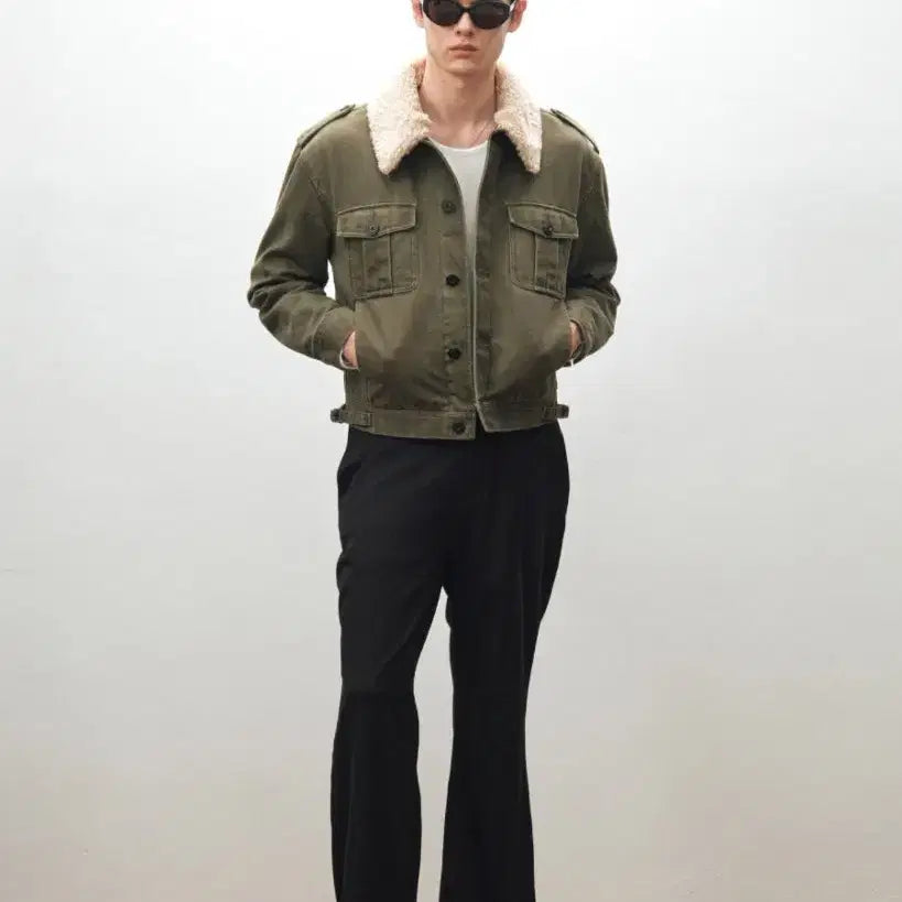 [BUNJANG] NOIR Khaki Detachable Fur Field Jacket Size 48 / 노이어 카키 필드 자켓 48사이즈 밀리터리 털 탈부착 가능