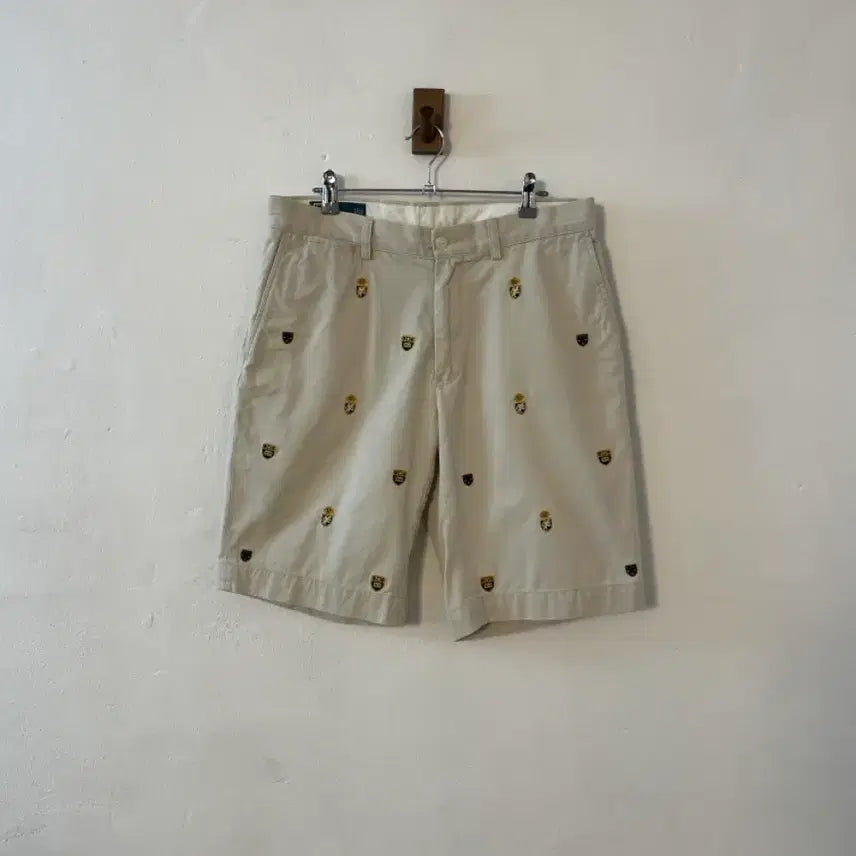 [BUNJANG] Polo Crest Embroidered Half Pants / 폴로 크레스트 자수 하프팬츠