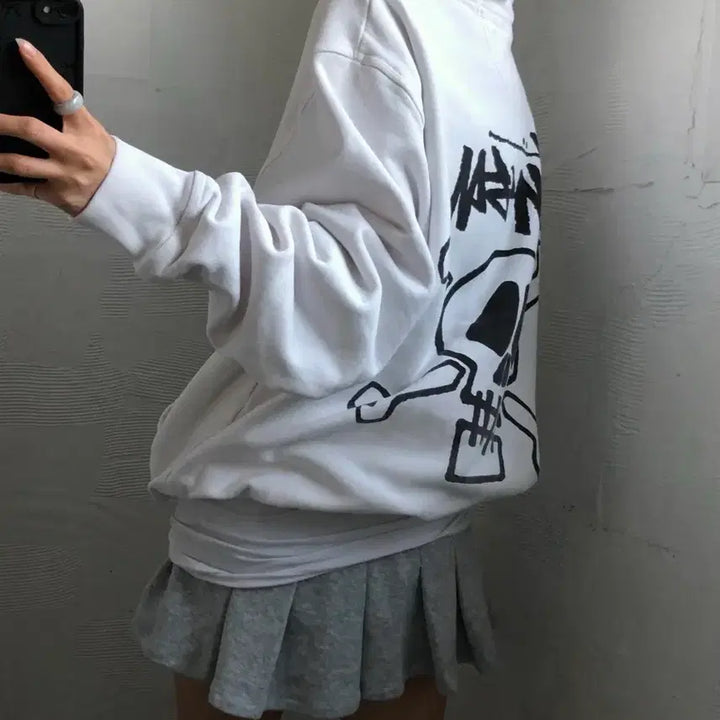 [BUNJANG] Stussy Skull &amp; Bones Pigment Dyed Hoodie / Stussy 스투시 스컬 &amp; 본즈 피그먼트 다이드 후드