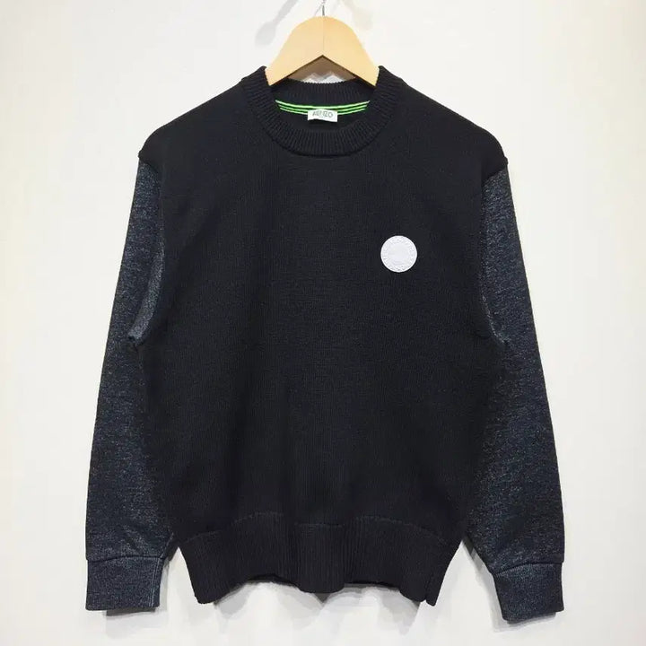 [BUNJANG] KENZO Colorblock Logo Patch Sweater / KENZO 겐조 로고 패치 배색 스웨터 맨투맨