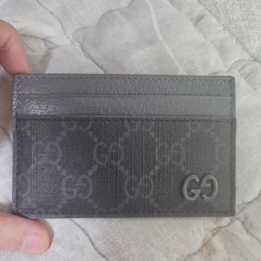 [BUNJANG] Gucci Grey Trimming GG Supreme Card Holder / 새상품급)구찌 그레이 트리밍 GG 수프림 카드지갑