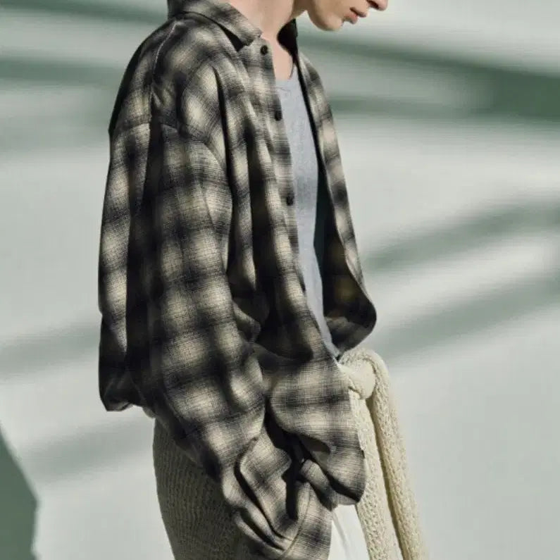 [BUNJANG] Time Homme 24FW Ombre Check Shirt / 타임옴므 24fw 옴브레 체크셔츠