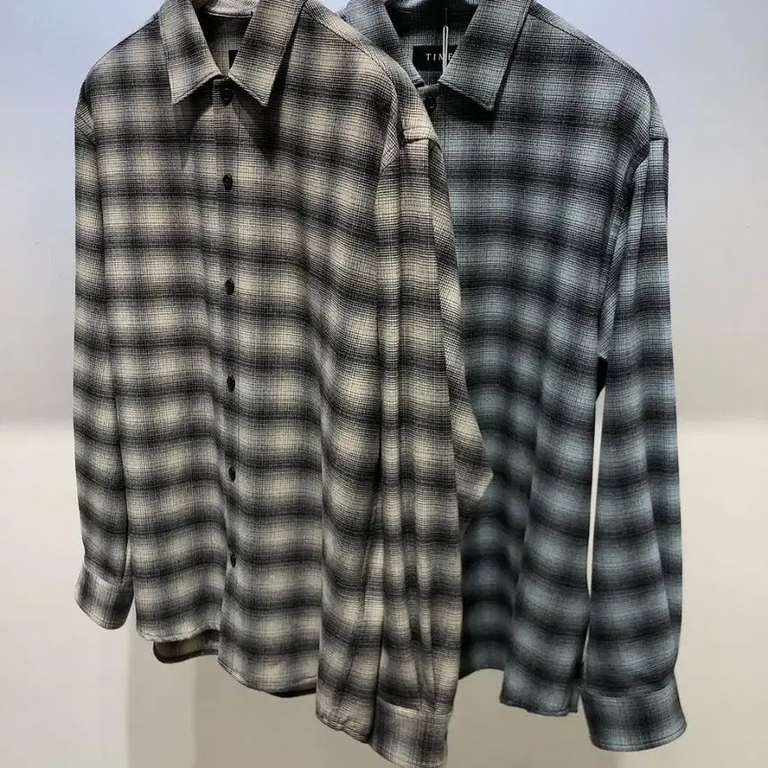 [BUNJANG] Time Homme 24FW Ombre Check Shirt / 타임옴므 24fw 옴브레 체크셔츠