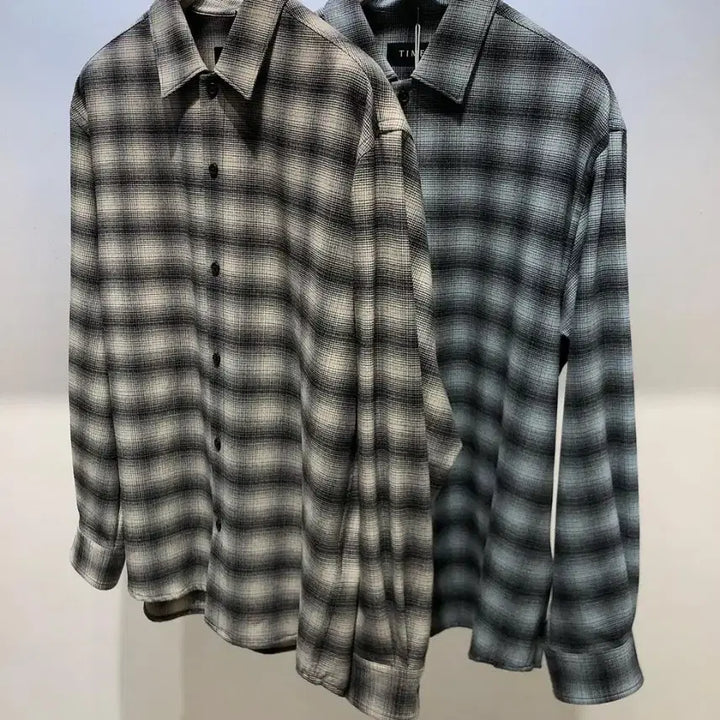[BUNJANG] Time Homme 24FW Ombre Check Shirt / 타임옴므 24fw 옴브레 체크셔츠