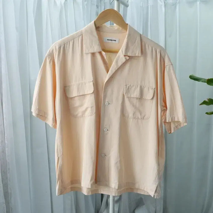 [BUNJANG] Monkey Time Open Collar Shirt Cotton Blend Cream Beige / Monkey Time 오픈카라 셔츠 1990