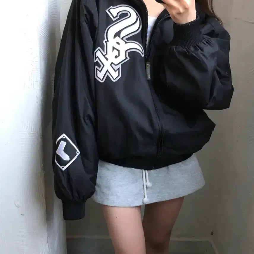[BUNJANG] Majestic Chicago White Sox Authentic Jacket / Majestic 마제스틱 블랙 시카고 화이트삭스 어센틱 자켓
