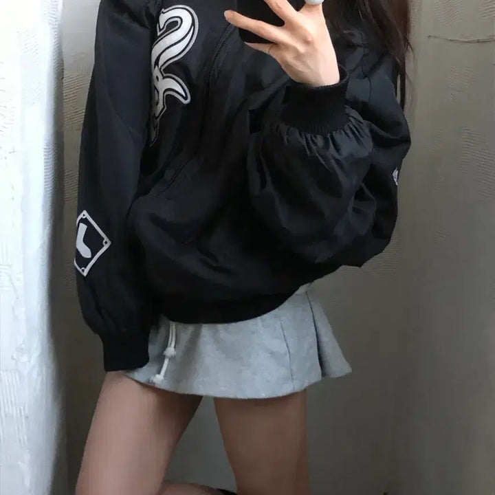 [BUNJANG] Majestic Chicago White Sox Authentic Jacket / Majestic 마제스틱 블랙 시카고 화이트삭스 어센틱 자켓