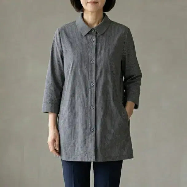 [BUNJANG] Crocodile Lady Collar Neck 7/10 Sleeve Jacket (New) / [105]크로커다일레이디 카라넥 7부 자켓 (새상품)