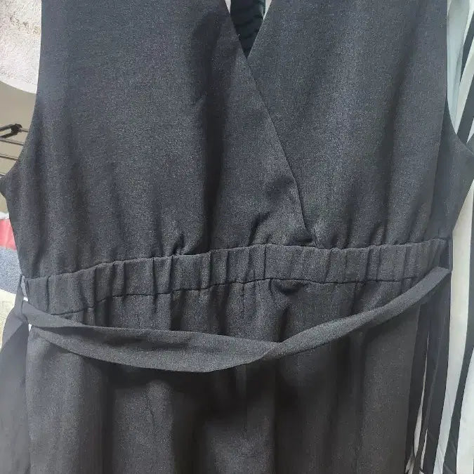 [BUNJANG] Black Wrap Style Drawstring Jumpsuit / 블랙 랩 스타일 끈 jumpsuit 77이상다가능