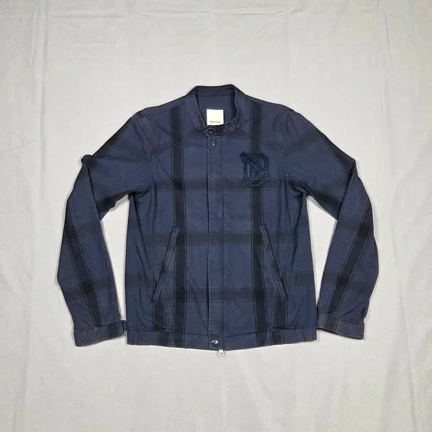 [BUNJANG] Diesel Big Check Embroidery Cotton Zip-Up Jacket / [디젤] 빅 체크 엠브로이더리 코튼 집업 자켓 | A00149