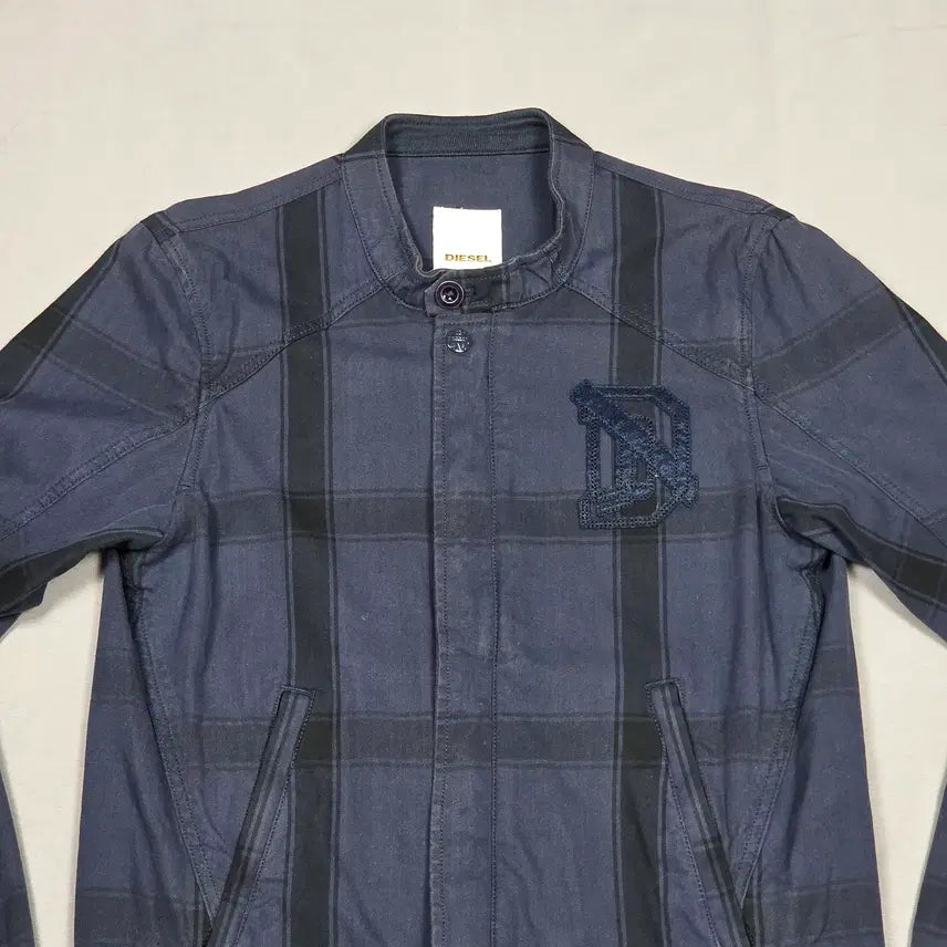 [BUNJANG] Diesel Big Check Embroidery Cotton Zip-Up Jacket / [디젤] 빅 체크 엠브로이더리 코튼 집업 자켓 | A00149