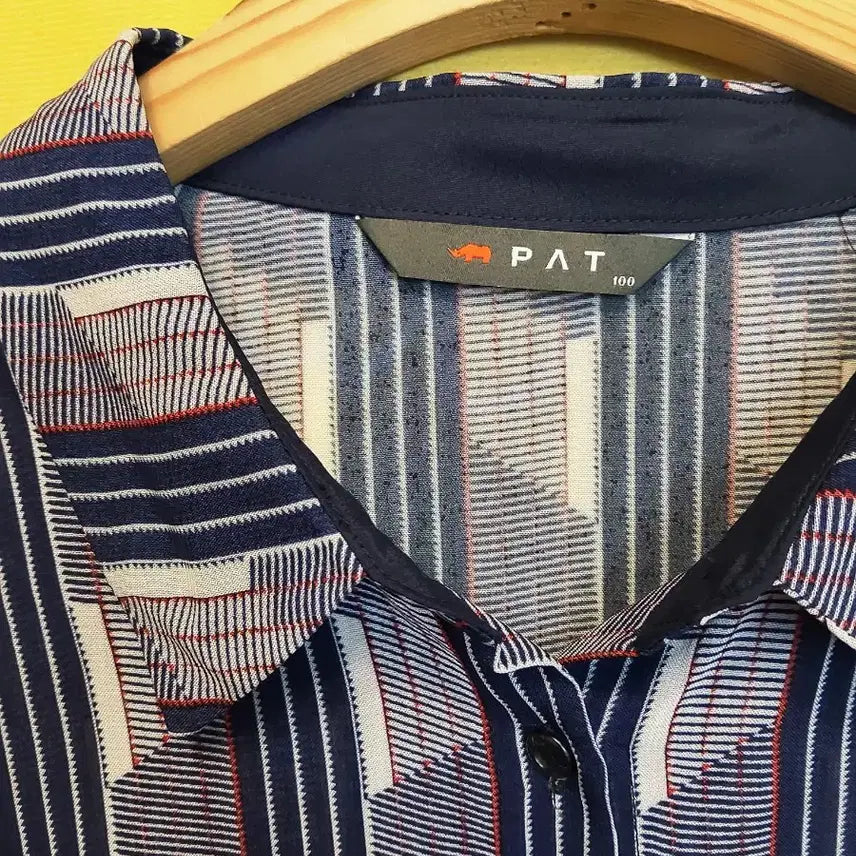 [BUNJANG] PAT Striped Rayon In-gyeon Shirt Dress / PAT 스트라이프 레이온인견셔츠 원피스 100L