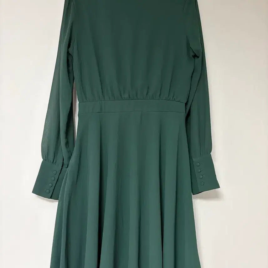 [BUNJANG] Mohito Deep Green Ribbon Chiffon Dress / [유럽브랜드] Mohito 딥그린 리본 쉬폰 원피스