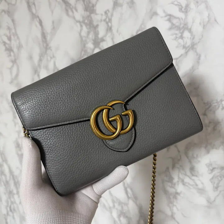 [BUNJANG] Gucci Matelassé WOC Grey Chain Bag Wallet / [OS] 구찌 마틀라쎄 WOC 그레이 체인 가방 지갑