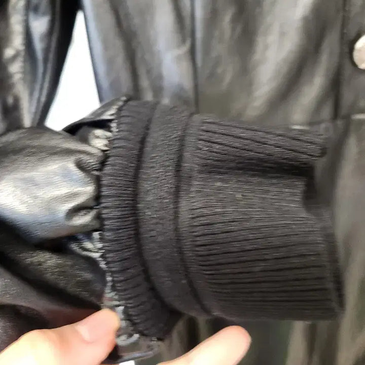 [BUNJANG] MICHAA Black Faux Leather Long Dress / MICHAA 미샤 샘플 블랙 에코가죽 롱 원피스