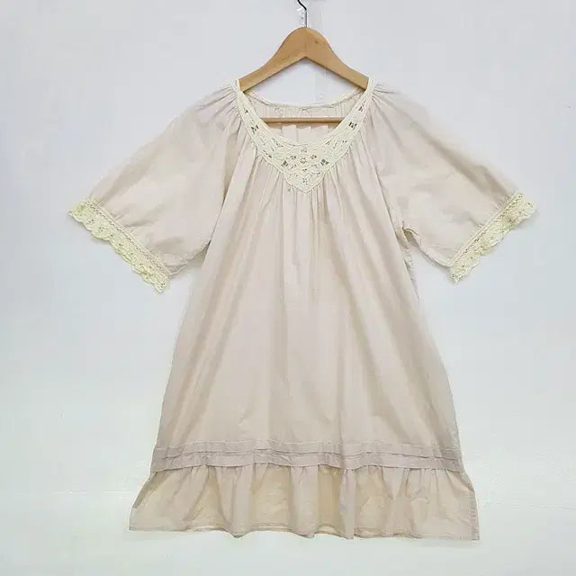[BUNJANG] DIAPRE Batten Lace Dress Beige / DIAPRE 바텐레이스 원피스 베이지