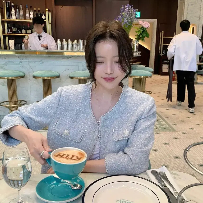[BUNJANG] Fineh Tweed Jacket Light Blue / fineh 피네 트위드자켓 소라