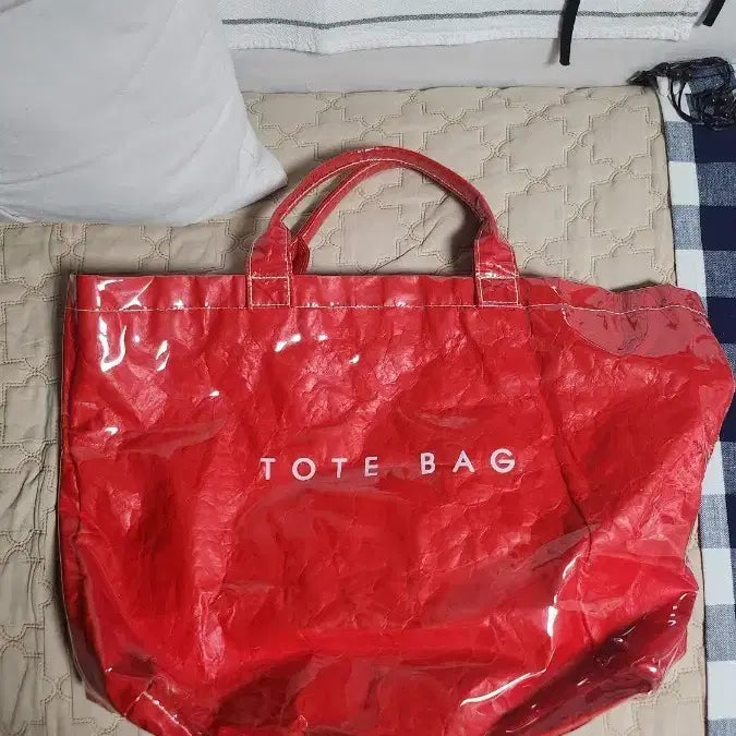 [BUNJANG] Red PVC Tote Bag / 레드 PVC 토트백