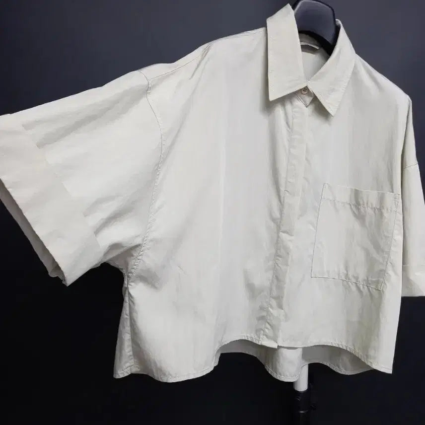 [BUNJANG] Vov "Spring Summer" Ash Olive Green Rayon Loose Boxy Fit Blouse (New) / 새 보브 춘하 레이온 루즈박시핏 블라우스 44-77