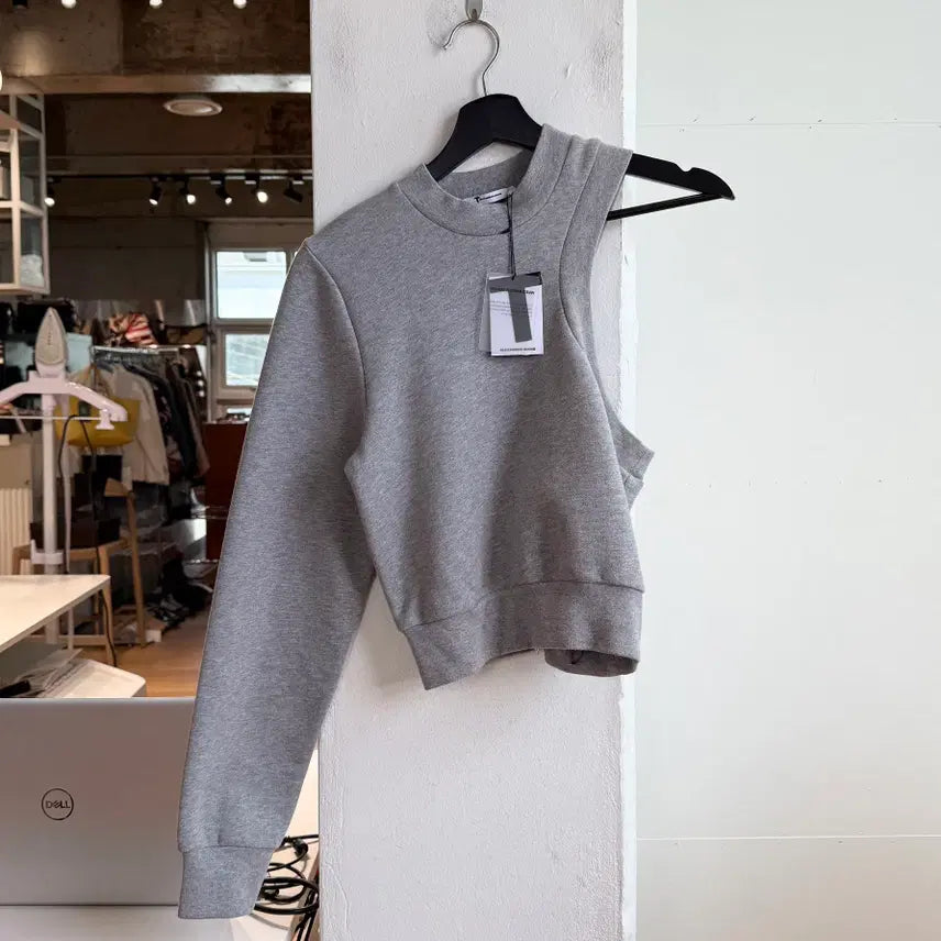 [BUNJANG] Alexander Wang Grey One Shoulder Blend Sweatshirt Size S / 알렉산더왕 그레이 원숄더 블렌드 스웻 셔츠