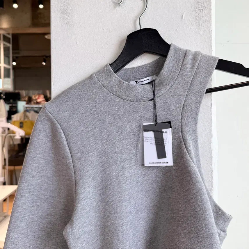 [BUNJANG] Alexander Wang Grey One Shoulder Blend Sweatshirt Size S / 알렉산더왕 그레이 원숄더 블렌드 스웻 셔츠