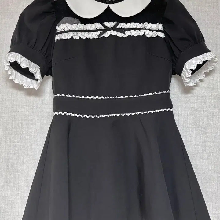 [BUNJANG] Pium Cotton Frill Dolly Short Sleeve Setup Black / 교판) 피움 코튼 프릴 돌리 반팔 셋업 블랙 pium 양산형 지뢰계
