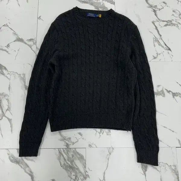 [BUNJANG] Polo Ralph Lauren Grey Cable Knit Sweater L / 폴로 랄프로렌 그레이 케이블 니트