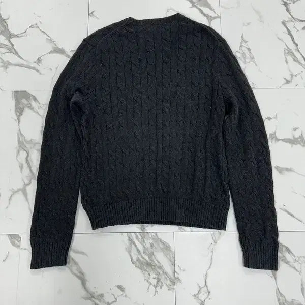 [BUNJANG] Polo Ralph Lauren Grey Cable Knit Sweater L / 폴로 랄프로렌 그레이 케이블 니트