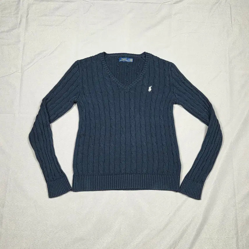 [BUNJANG] Polo Ralph Lauren Cable Cotton V-Neck Sweater / [폴로 랄프로렌] 케이블 코튼 브이넥 스웨터 | A00158