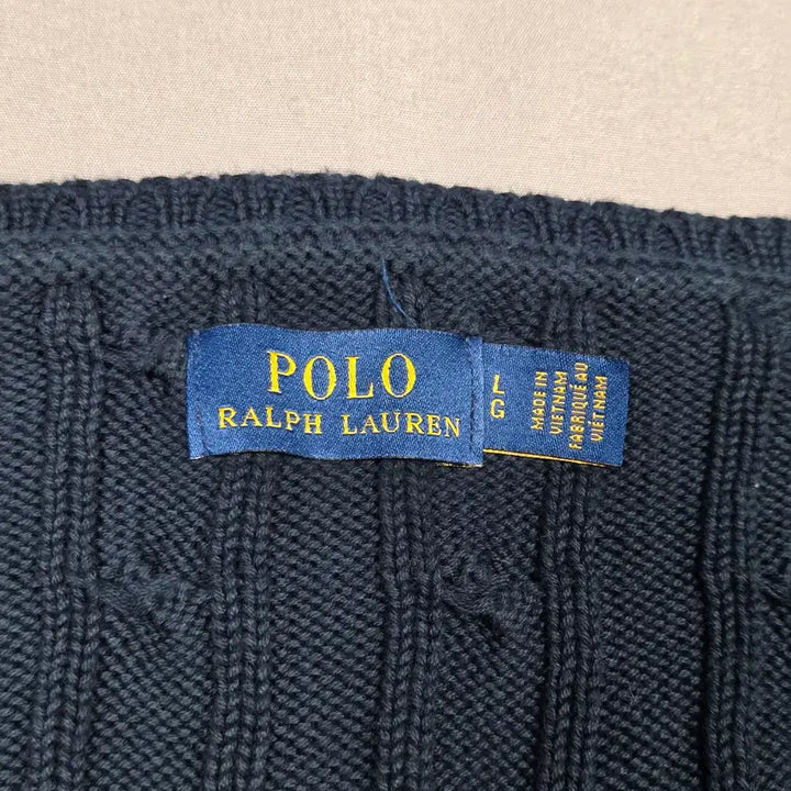 [BUNJANG] Polo Ralph Lauren Cable Cotton V-Neck Sweater / [폴로 랄프로렌] 케이블 코튼 브이넥 스웨터 | A00158
