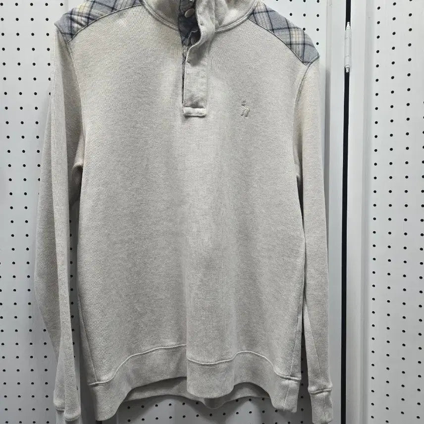 [BUNJANG] Hazzys Check Panel Sweatshirt T-Shirt / 헤지스 체크 배색 맨투맨 티셔츠95