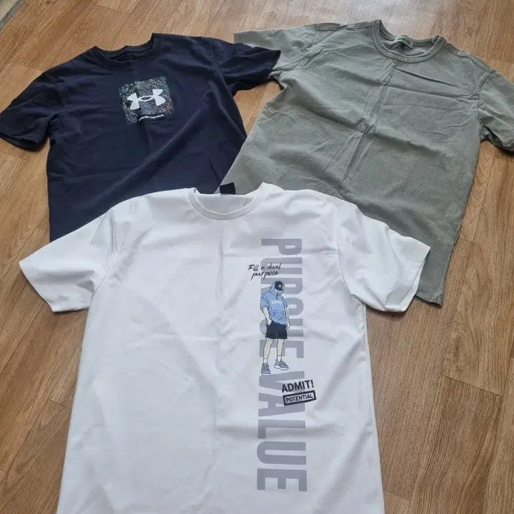 [BUNJANG] Under Armour 3-Pack Basic T-Shirts / 언더아머/프린팅/무지 반팔 티셔츠 3종