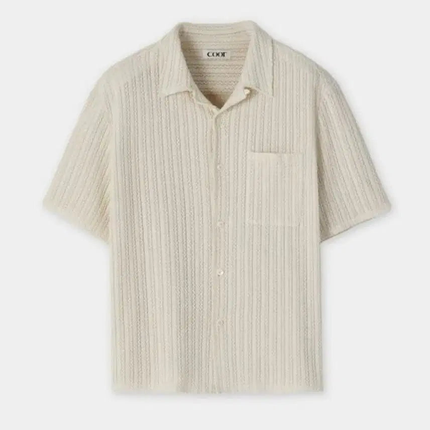 [BUNJANG] coor Cable Knit Short Sleeve Shirt / 쿠어coor 케이블니트 반팔셔츠