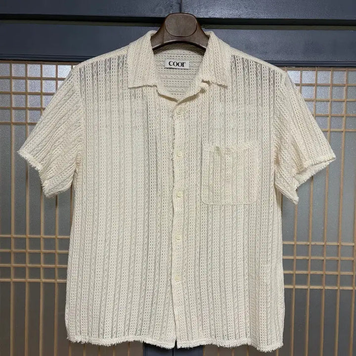 [BUNJANG] coor Cable Knit Short Sleeve Shirt / 쿠어coor 케이블니트 반팔셔츠