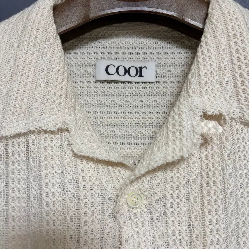 [BUNJANG] coor Cable Knit Short Sleeve Shirt / 쿠어coor 케이블니트 반팔셔츠