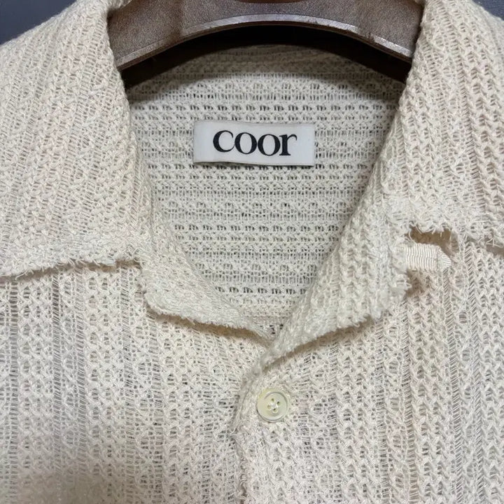 [BUNJANG] coor Cable Knit Short Sleeve Shirt / 쿠어coor 케이블니트 반팔셔츠