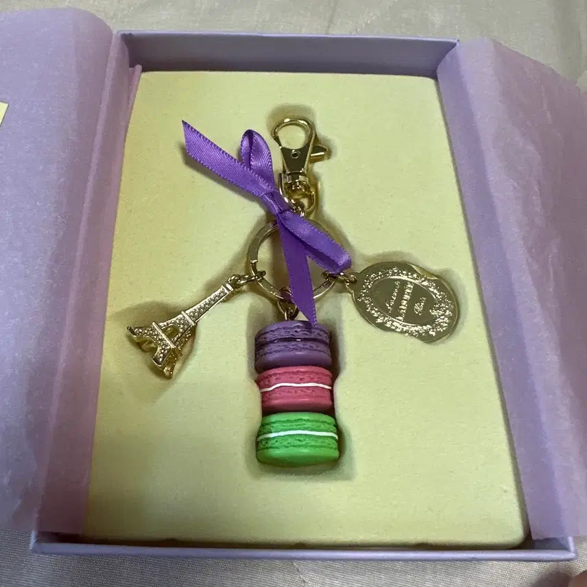 [BUNJANG] Ladurée Purple Macaron Eiffel Tower Charm Keychain / 라뒤레 키링